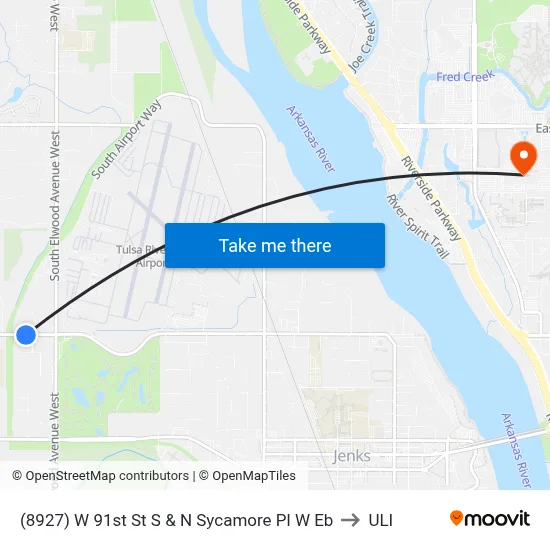 (8927) W 91st St S & N Sycamore Pl W Eb to ULI map