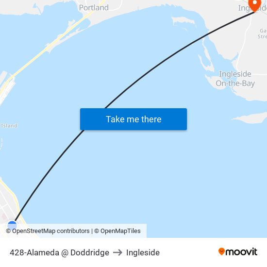 428-Alameda @ Doddridge to Ingleside map