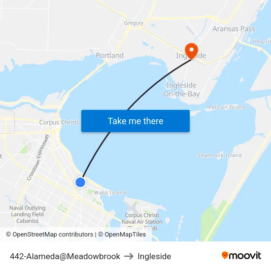 442-Alameda@Meadowbrook to Ingleside map