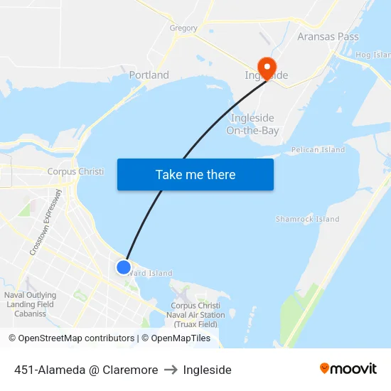 451-Alameda @ Claremore to Ingleside map