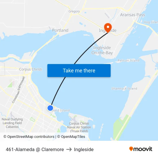 461-Alameda @ Claremore to Ingleside map