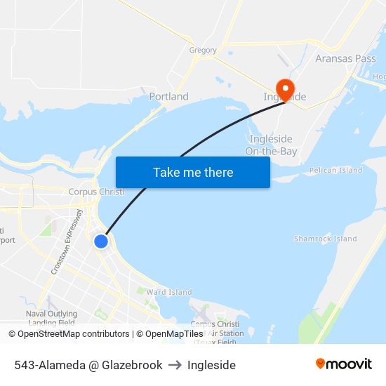 543-Alameda @ Glazebrook to Ingleside map