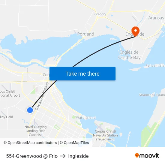 554-Greenwood @ Frio to Ingleside map