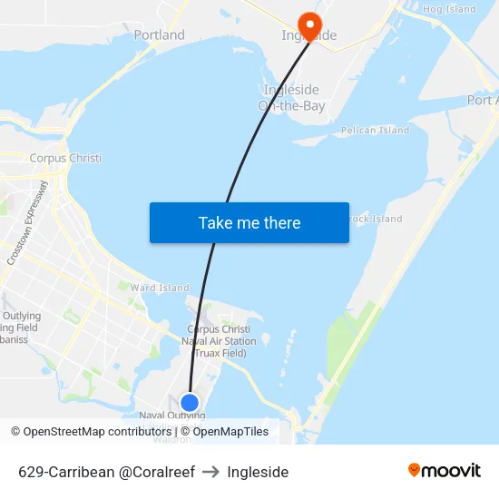 629-Carribean @Coralreef to Ingleside map