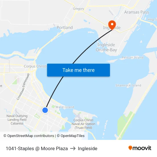 1041-Staples @ Moore Plaza to Ingleside map