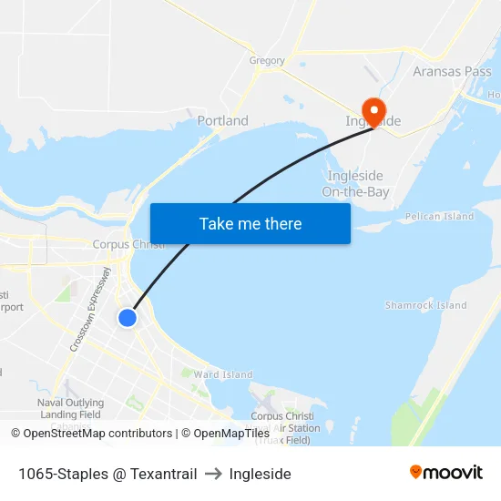 1065-Staples @ Texantrail to Ingleside map