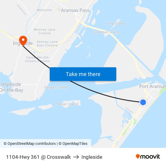 1104-Hwy 361 @ Crosswalk to Ingleside map