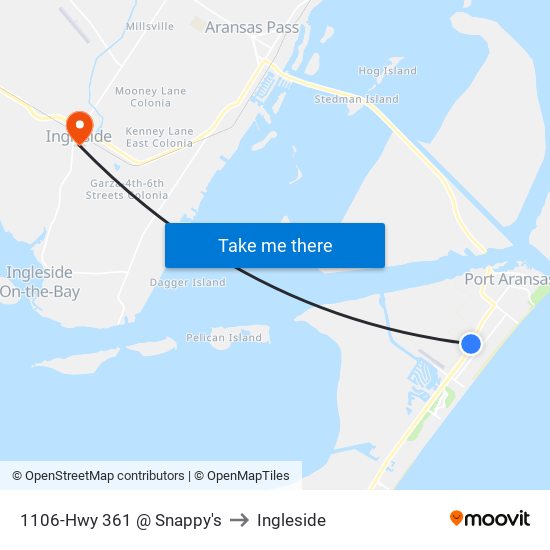 1106-Hwy 361 @ Snappy's to Ingleside map