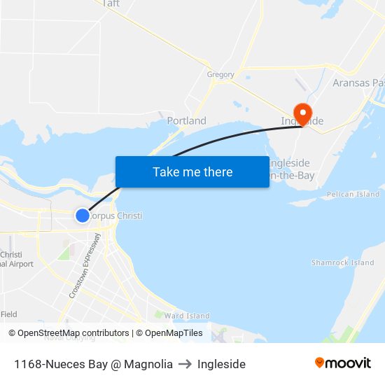 1168-Nueces Bay @ Magnolia to Ingleside map