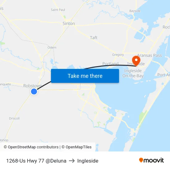 1268-Us Hwy 77 @Deluna to Ingleside map