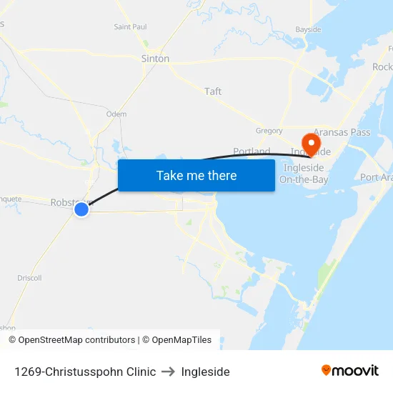 1269-Christusspohn Clinic to Ingleside map