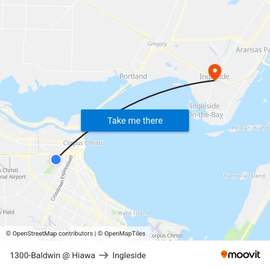 1300-Baldwin @ Hiawa to Ingleside map