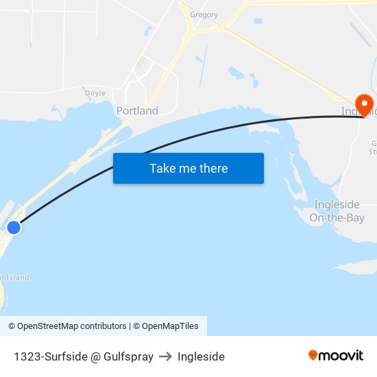 1323-Surfside @ Gulfspray to Ingleside map