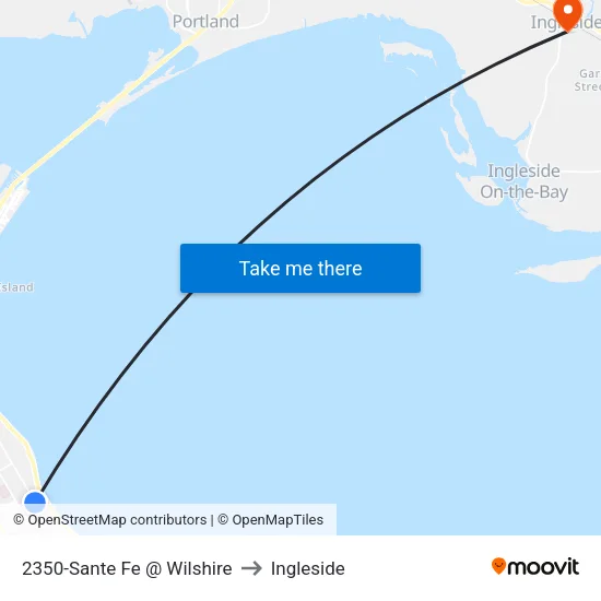2350-Sante Fe @ Wilshire to Ingleside map