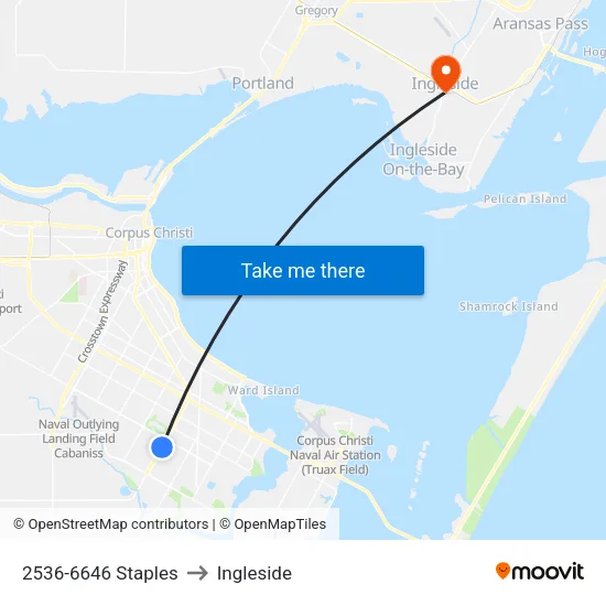 2536-6646 Staples to Ingleside map