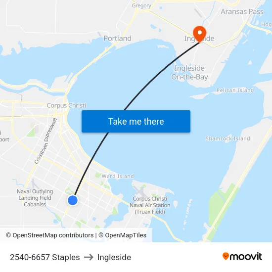 2540-6657 Staples to Ingleside map