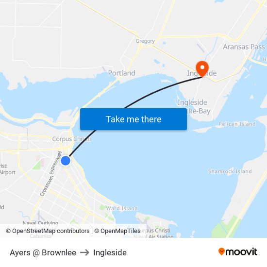 Ayers @ Brownlee to Ingleside map