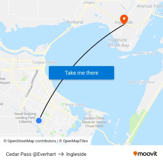Cedar Pass @Everhart to Ingleside map