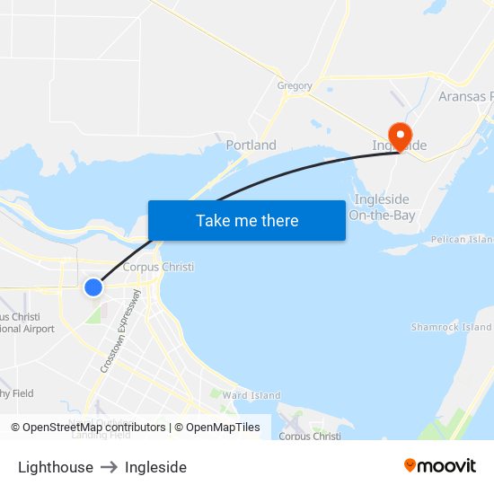 Lighthouse to Ingleside map