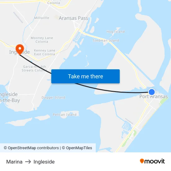 Marina to Ingleside map