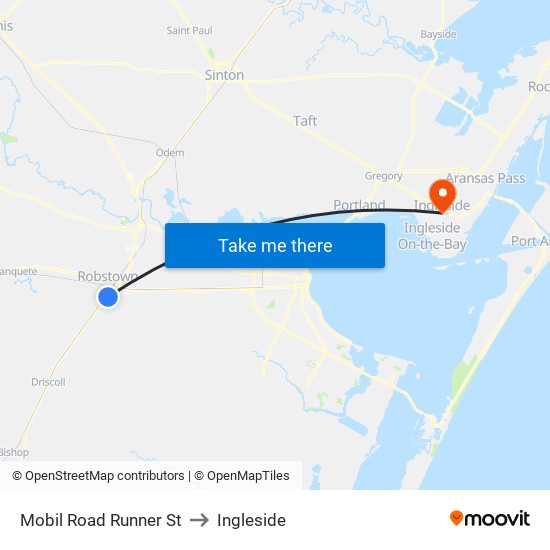 Mobil Road Runner St to Ingleside map