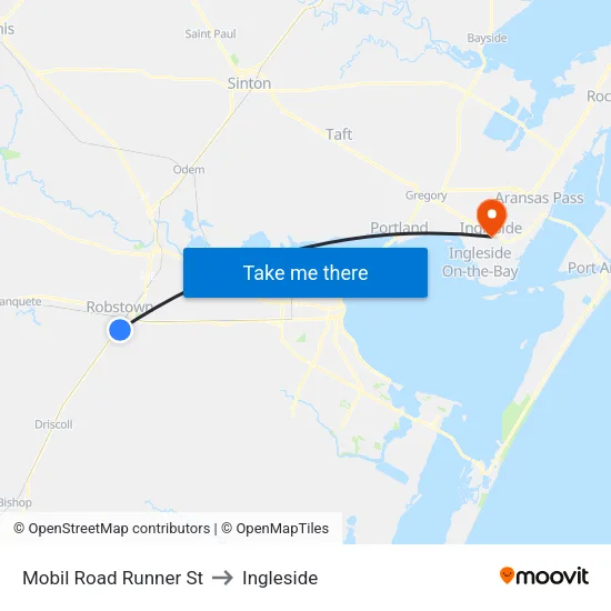 Mobil Road Runner St to Ingleside map