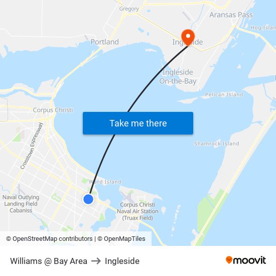 Williams @ Bay Area to Ingleside map