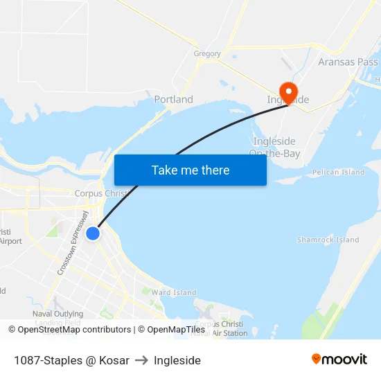 1087-Staples @ Kosar to Ingleside map