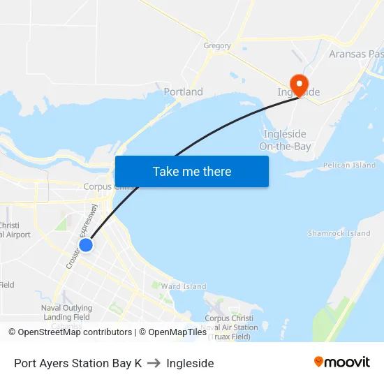 Port Ayers Station Bay K to Ingleside map