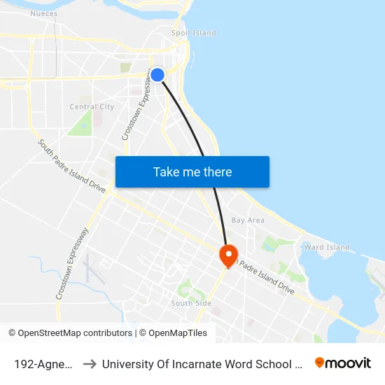 192-Agnes @ 12th to University Of Incarnate Word School Of Professional Studies map