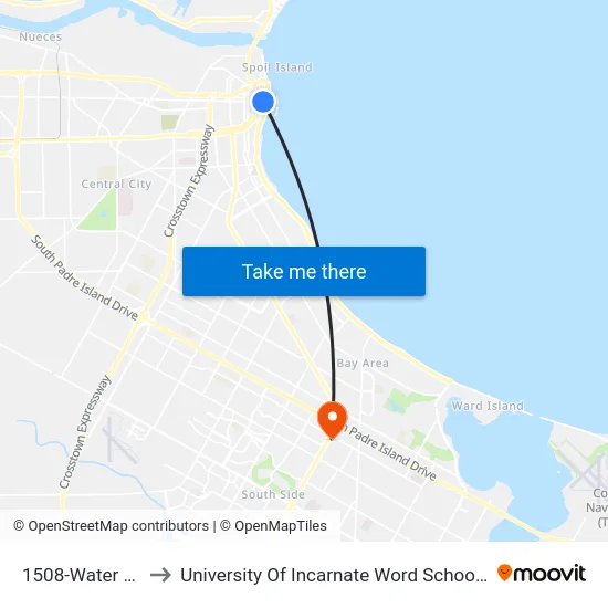 1508-Water @ Schatzel to University Of Incarnate Word School Of Professional Studies map