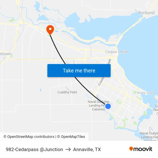 982-Cedarpass @Junction to Annaville, TX map