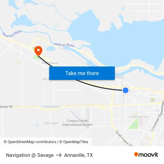 Navigation @ Savage to Annaville, TX map