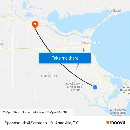 Spohnsouth @Saratoga to Annaville, TX map