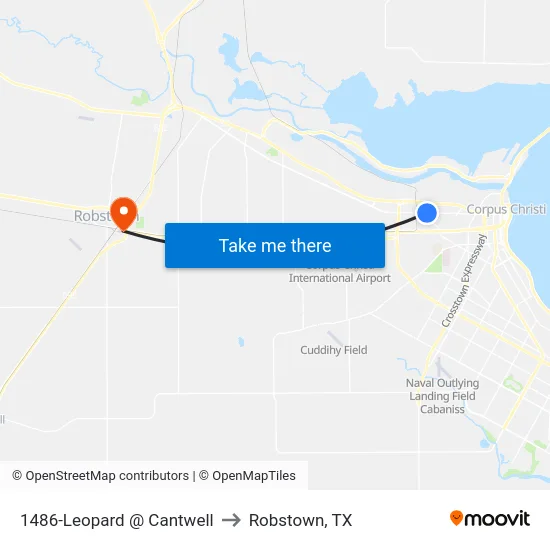 1486-Leopard @ Cantwell to Robstown, TX map