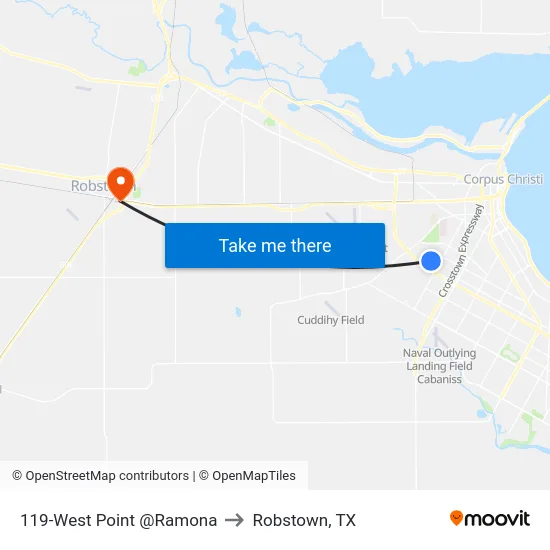 119-West Point @Ramona to Robstown, TX map