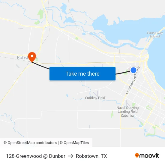 128-Greenwood @ Dunbar to Robstown, TX map
