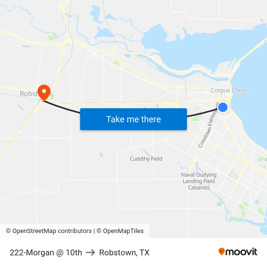 222-Morgan  @  10th to Robstown, TX map