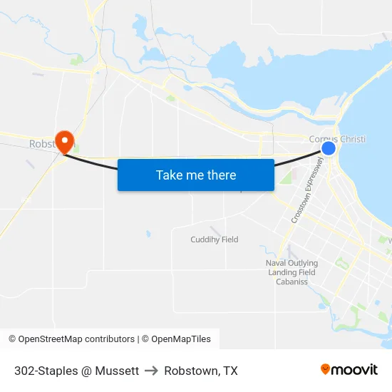 302-Staples @ Mussett to Robstown, TX map