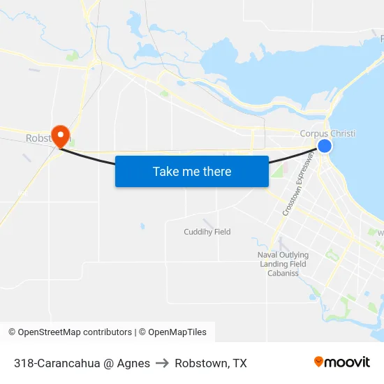 318-Carancahua @ Agnes to Robstown, TX map