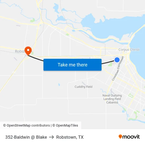 352-Baldwin @ Blake to Robstown, TX map