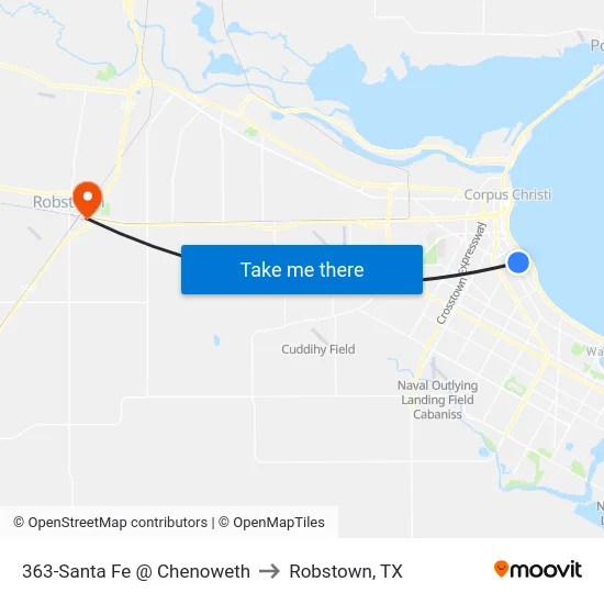 363-Santa Fe @ Chenoweth to Robstown, TX map