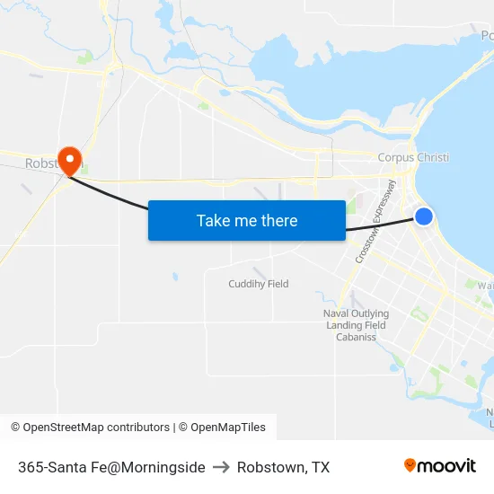 365-Santa Fe@Morningside to Robstown, TX map
