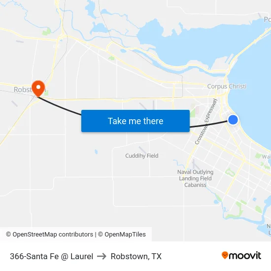 366-Santa Fe  @  Laurel to Robstown, TX map