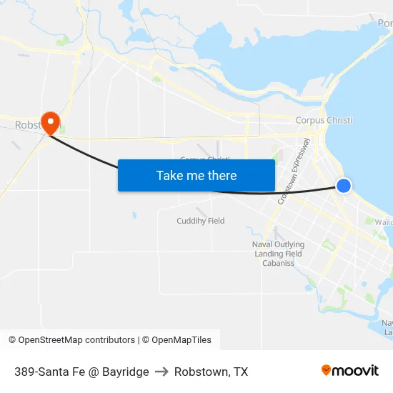 389-Santa Fe @ Bayridge to Robstown, TX map