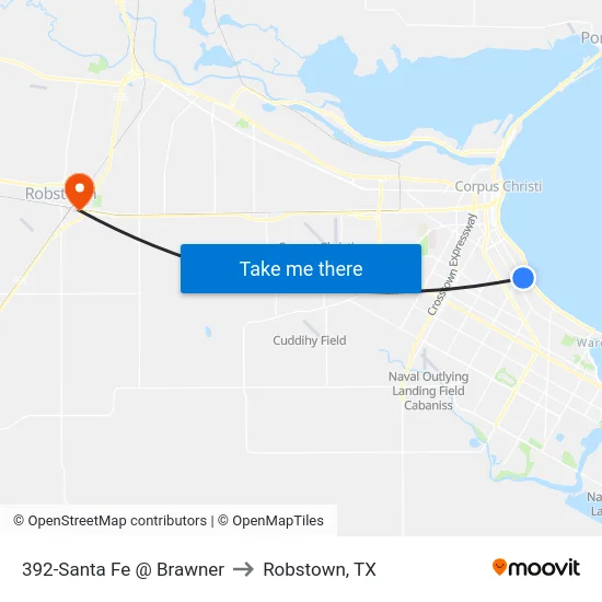 392-Santa Fe @ Brawner to Robstown, TX map