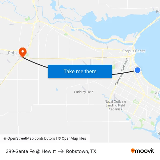 399-Santa Fe  @  Hewitt to Robstown, TX map