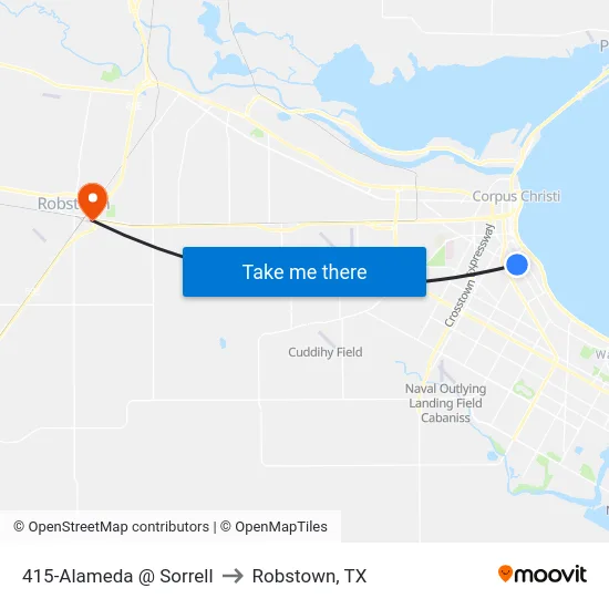 415-Alameda @ Sorrell to Robstown, TX map