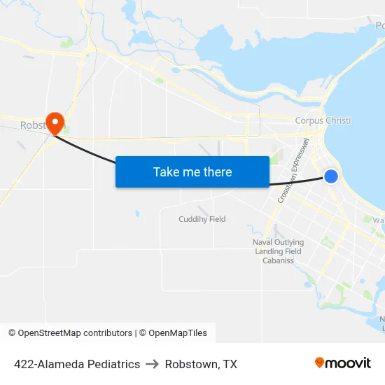422-Alameda Pediatrics to Robstown, TX map