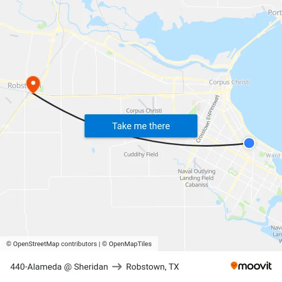 440-Alameda @ Sheridan to Robstown, TX map